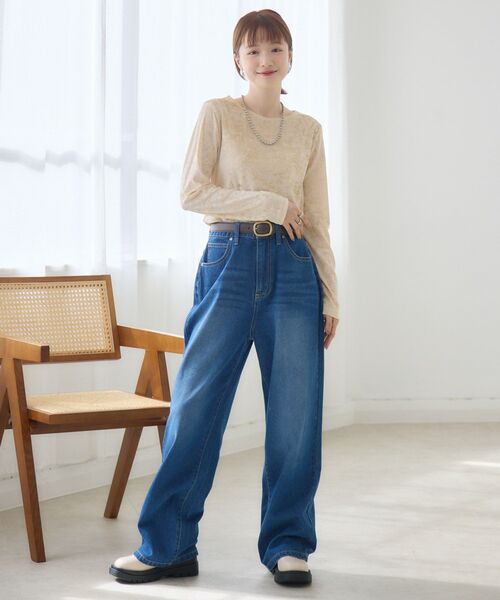 RETRO GIRL（レトロガール）の「チュールベロアインナーCT（Tシャツ/カットソー・レディース・ブラウン/ブラック/ナチュラル・FREE）」の5枚目の写真