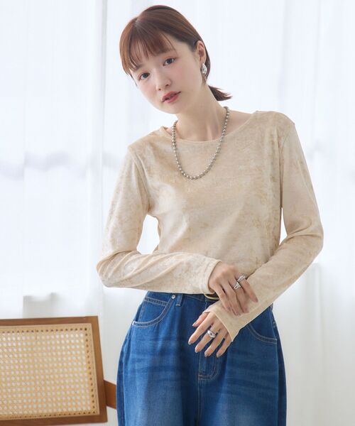 RETRO GIRL（レトロガール）の「チュールベロアインナーCT（Tシャツ/カットソー・レディース・ブラウン/ブラック/ナチュラル・FREE）」の9枚目の写真