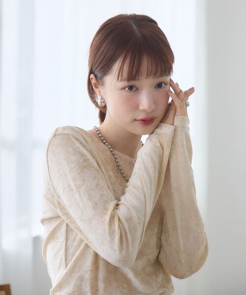 RETRO GIRL（レトロガール）の「チュールベロアインナーCT（Tシャツ/カットソー・レディース・ブラウン/ブラック/ナチュラル・FREE）」の11枚目の写真