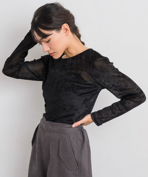 RETRO GIRL（レトロガール）の「チュールベロアインナーCT（Tシャツ/カットソー・レディース・ブラウン/ブラック/ナチュラル・FREE）」の17枚目の写真