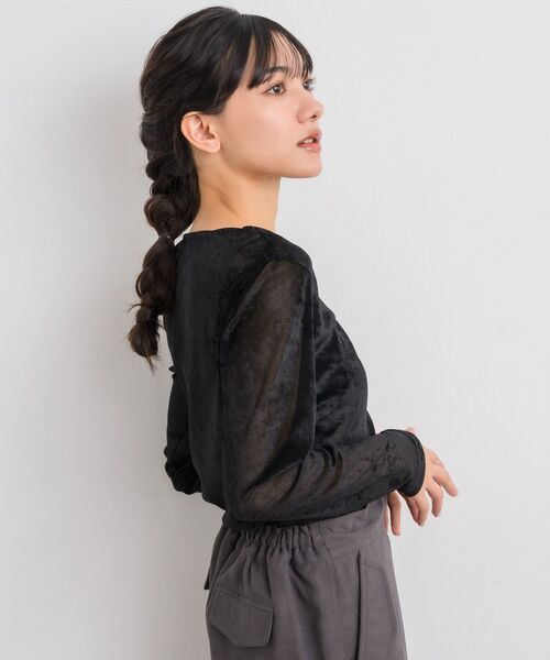 RETRO GIRL（レトロガール）の「チュールベロアインナーCT（Tシャツ/カットソー・レディース・ブラウン/ブラック/ナチュラル・FREE）」の19枚目の写真