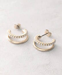 フェイクパールリングピアス