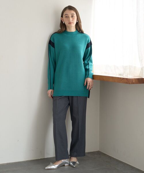 YECCA VECCA(イェッカヴェッカ)の「配色ラインニット(ニット/セーター・レディース・ベージュ/グリーン/杢グレー・FREE)」の14枚目の写真