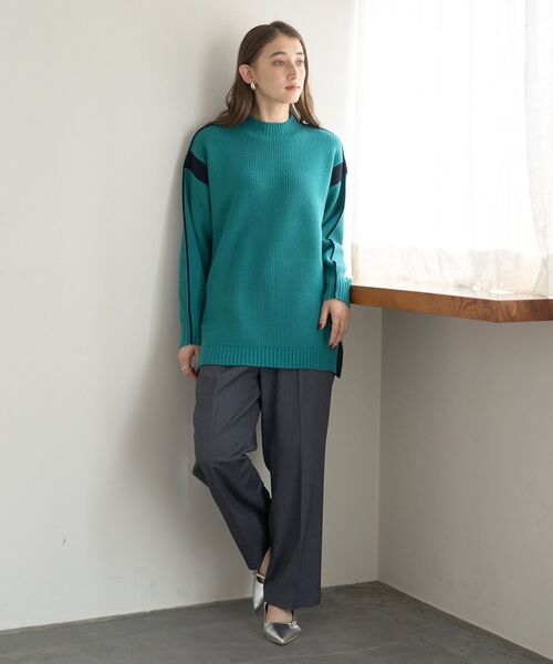 YECCA VECCA(イェッカヴェッカ)の「配色ラインニット(ニット/セーター・レディース・ベージュ/グリーン/杢グレー・FREE)」の15枚目の写真