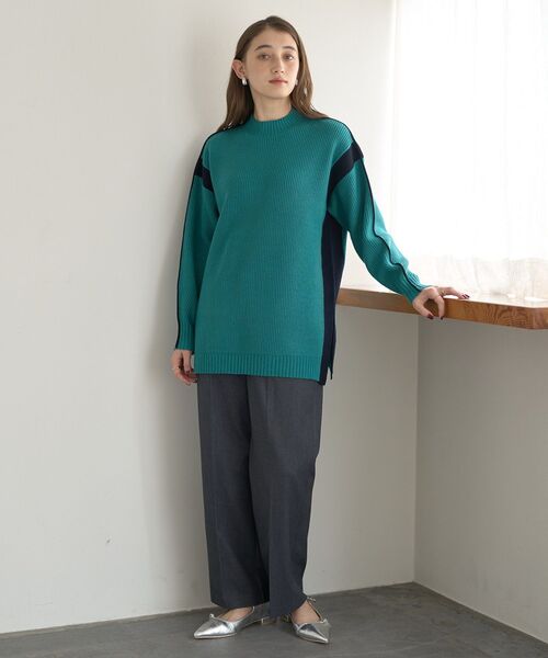 YECCA VECCA(イェッカヴェッカ)の「配色ラインニット(ニット/セーター・レディース・ベージュ/グリーン/杢グレー・FREE)」の16枚目の写真