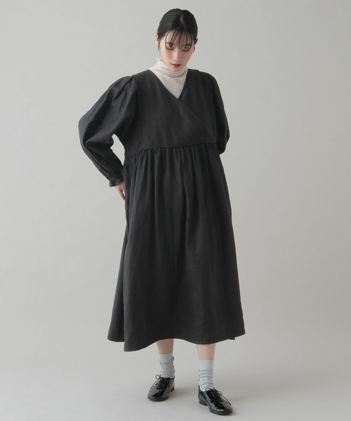 早い者勝ち⭐︎新品未使用タグ付Sustainaレーヨンカシュクールワンピ studio CLIP（スタディオクリップ）の「《natural by clip》リネン