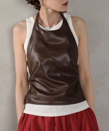 en CAnAF（エンカナフ）の「ホルターネック 合成皮革 ビスチェ（ベスト）」