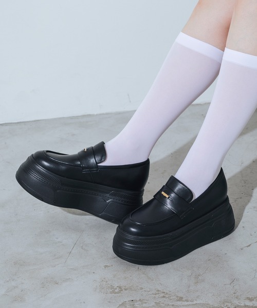 EVOL(イーボル)の「【XS-LLサイズ展開・軽量】8cm厚底コインローファー IY5735(ローファー・レディース・ホワイト/ブラック/ブラウン・L/M/S/XS/LL)」の18枚目の写真