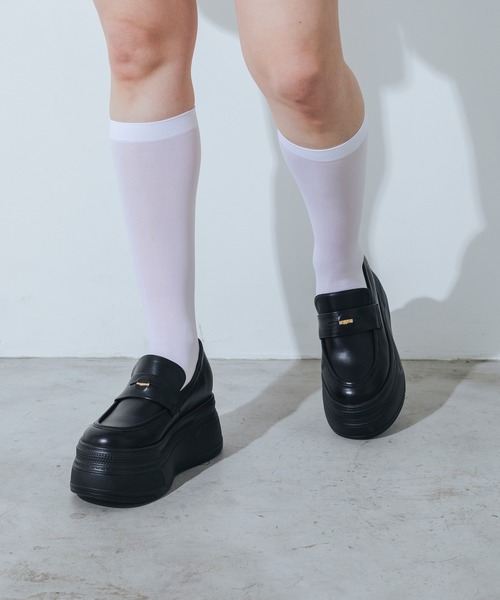 EVOL(イーボル)の「【XS-LLサイズ展開・軽量】8cm厚底コインローファー IY5735(ローファー・レディース・ホワイト/ブラック/ブラウン・L/M/S/XS/LL)」の20枚目の写真