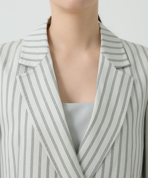 Chaos（カオス）の「Chaos(カオス)/ストライパージャケット（テーラードジャケット・レディース・アイボリー・FREE）」の8枚目の写真