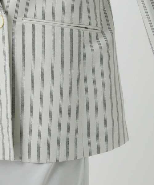 Chaos（カオス）の「Chaos(カオス)/ストライパージャケット（テーラードジャケット・レディース・アイボリー・FREE）」の6枚目の写真