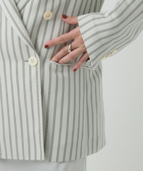 Chaos（カオス）の「Chaos(カオス)/ストライパージャケット（テーラードジャケット・レディース・アイボリー・FREE）」の5枚目の写真