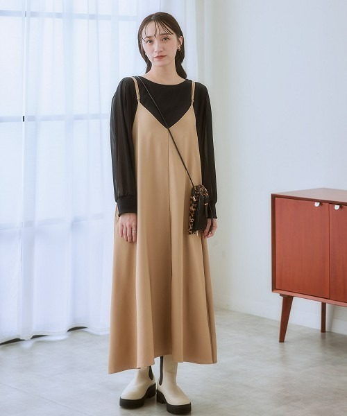 nissen（ニッセン）の「シアーボリューム袖リブカットソー（Tシャツ/カットソー・レディース・チャコールグレー/ブラック/グレイッシュベージュ/ブラウン・L/S/LL/M/3L/4L/5L/6L）」の14枚目の写真