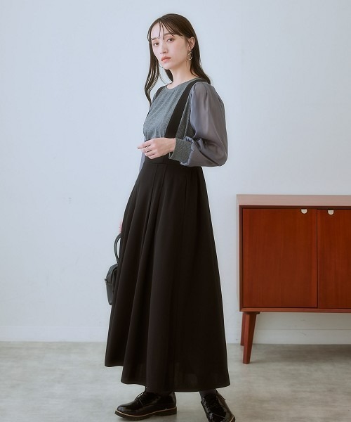 nissen（ニッセン）の「シアーボリューム袖リブカットソー（Tシャツ/カットソー・レディース・チャコールグレー/ブラック/グレイッシュベージュ/ブラウン・L/S/LL/M/3L/4L/5L/6L）」の17枚目の写真