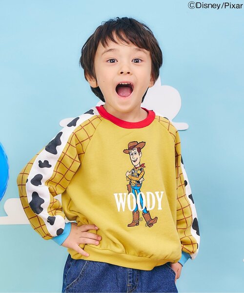 Disney（ディズニー）の「ディズニーキャラクター/アソートトレーナー/トイ・ストーリー（スウェット・キッズ・レインボー/アイボリー/グリーン/イエロー・100/90/80/130/120/110）」の2枚目の写真