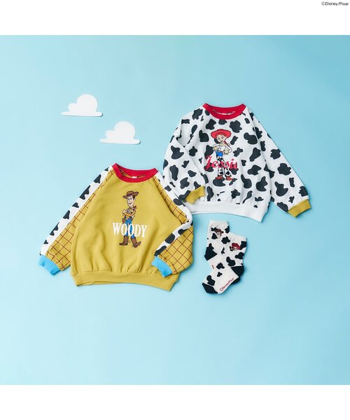 Disney（ディズニー）の「ディズニーキャラクター/アソートトレーナー/トイ・ストーリー（スウェット・キッズ・レインボー/アイボリー/グリーン/イエロー・100/90/80/130/120/110）」の12枚目の写真