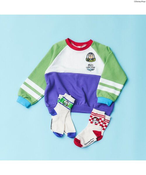 Disney（ディズニー）の「ディズニーキャラクター/アソートトレーナー/トイ・ストーリー（スウェット・キッズ・レインボー/アイボリー/グリーン/イエロー・100/90/80/130/120/110）」の13枚目の写真