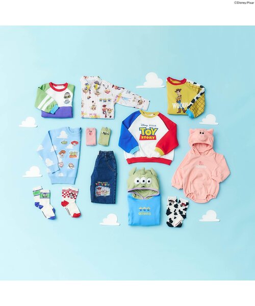 Disney（ディズニー）の「ディズニーキャラクター/アソートトレーナー/トイ・ストーリー（スウェット・キッズ・レインボー/アイボリー/グリーン/イエロー・100/90/80/130/120/110）」の17枚目の写真