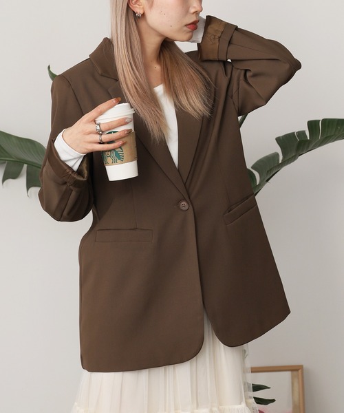 ROOPTOKYO（ループトウキョウ）の「シングルテーラードジャケット（テーラードジャケット・レディース・ブラウン/ベージュ/ブラック/ナチュラル・FREE）」の18枚目の写真