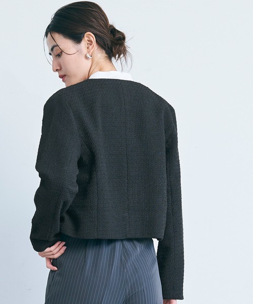 coca（coca）（コカ）の「【WEB限定セール】ツイード金ボタンジャケット（ノーカラージャケット・レディース・ブラック/アイボリー・L/M）」の17枚目の写真
