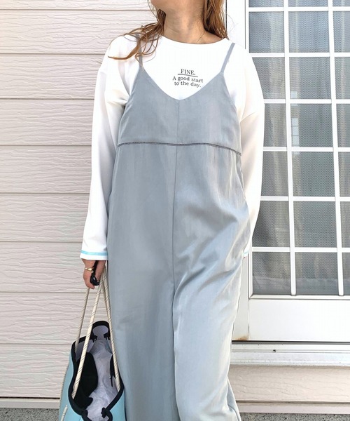 Q（キュー）の「バックフリルキャミサロペ（サロペット/オーバーオール・レディース・ライトブルー/ブラック・MEDIUM）」の6枚目の写真