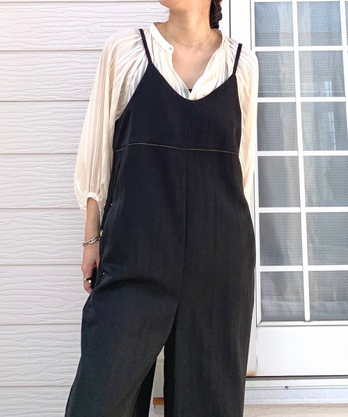 Q（キュー）の「バックフリルキャミサロペ（サロペット/オーバーオール・レディース・ライトブルー/ブラック・MEDIUM）」の8枚目の写真