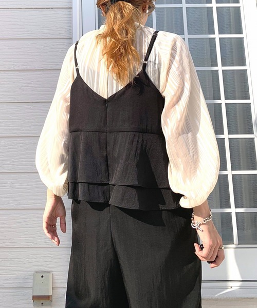 Q（キュー）の「バックフリルキャミサロペ（サロペット/オーバーオール・レディース・ライトブルー/ブラック・MEDIUM）」の10枚目の写真