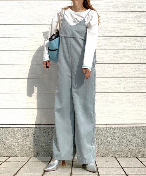 Q（キュー）の「バックフリルキャミサロペ（サロペット/オーバーオール・レディース・ライトブルー/ブラック・MEDIUM）」の11枚目の写真