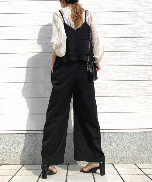 Q（キュー）の「バックフリルキャミサロペ（サロペット/オーバーオール・レディース・ライトブルー/ブラック・MEDIUM）」の15枚目の写真