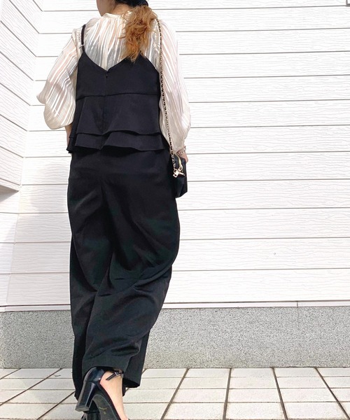 Q（キュー）の「バックフリルキャミサロペ（サロペット/オーバーオール・レディース・ライトブルー/ブラック・MEDIUM）」の16枚目の写真