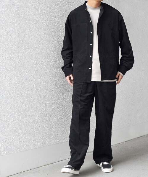 SHIPS any（シップス エニィ）の「SHIPS any:〈洗濯機可能〉フェード ピーチスキン バンドカラー シャツ◇（シャツ/ブラウス・メンズ・オリーブ/ブラック/ブルー/キャメル/ダークオリーブ/ロイヤルブルー・LARGE/MEDIUM/SMALL）」の7枚目の写真