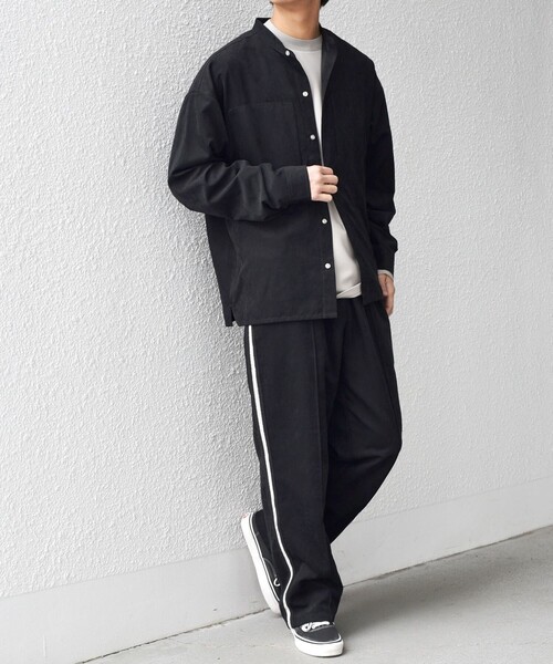 SHIPS any（シップス エニィ）の「SHIPS any:〈洗濯機可能〉フェード ピーチスキン バンドカラー シャツ◇（シャツ/ブラウス・メンズ・オリーブ/ブラック/ブルー/キャメル/ダークオリーブ/ロイヤルブルー・LARGE/MEDIUM/SMALL）」の8枚目の写真