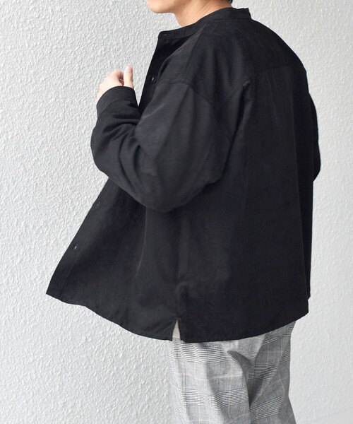 SHIPS any（シップス エニィ）の「SHIPS any:〈洗濯機可能〉フェード ピーチスキン バンドカラー シャツ◇（シャツ/ブラウス・メンズ・オリーブ/ブラック/ブルー/キャメル/ダークオリーブ/ロイヤルブルー・LARGE/MEDIUM/SMALL）」の10枚目の写真