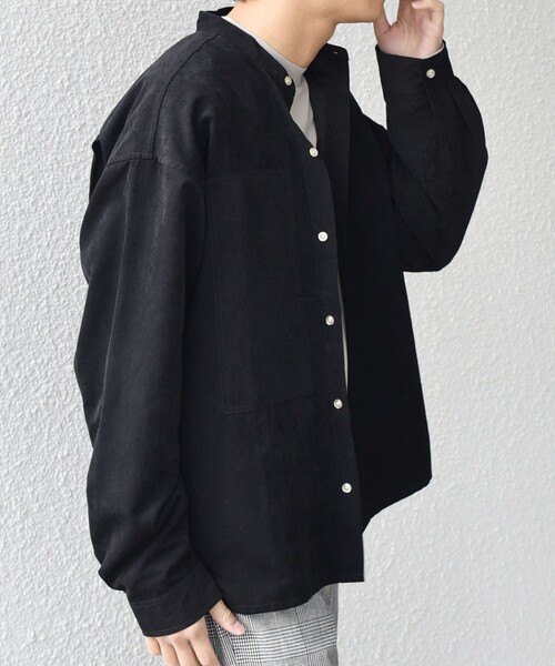 SHIPS any（シップス エニィ）の「SHIPS any:〈洗濯機可能〉フェード ピーチスキン バンドカラー シャツ◇（シャツ/ブラウス・メンズ・オリーブ/ブラック/ブルー/キャメル/ダークオリーブ/ロイヤルブルー・LARGE/MEDIUM/SMALL）」の11枚目の写真