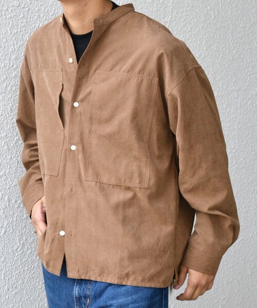 SHIPS any（シップス エニィ）の「SHIPS any:〈洗濯機可能〉フェード ピーチスキン バンドカラー シャツ◇（シャツ/ブラウス・メンズ・オリーブ/ブラック/ブルー/キャメル/ダークオリーブ/ロイヤルブルー・LARGE/MEDIUM/SMALL）」の15枚目の写真