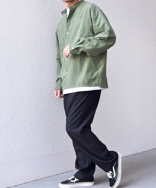 SHIPS any（シップス エニィ）の「SHIPS any:〈洗濯機可能〉フェード ピーチスキン バンドカラー シャツ◇（シャツ/ブラウス・メンズ・オリーブ/ブラック/ブルー/キャメル/ダークオリーブ/ロイヤルブルー・LARGE/MEDIUM/SMALL）」の17枚目の写真