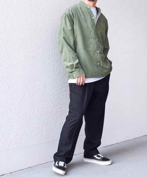 SHIPS any（シップス エニィ）の「SHIPS any:〈洗濯機可能〉フェード ピーチスキン バンドカラー シャツ◇（シャツ/ブラウス・メンズ・オリーブ/ブラック/ブルー/キャメル/ダークオリーブ/ロイヤルブルー・LARGE/MEDIUM/SMALL）」の18枚目の写真