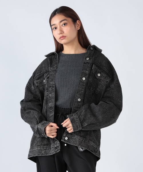 CECIL McBEE（セシルマクビー）の「オーバーサイズデニムジャケット（デニムジャケット・レディース・ブルー/ブラック/ネイビー・MEDIUM/LARGE）」の7枚目の写真