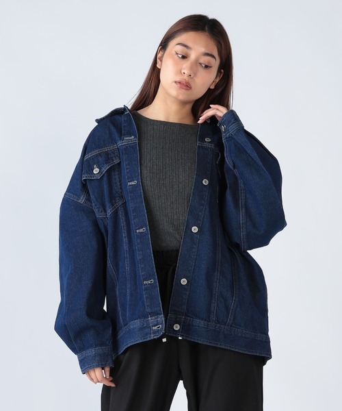 CECIL McBEE（セシルマクビー）の「オーバーサイズデニムジャケット（デニムジャケット・レディース・ブルー/ブラック/ネイビー・MEDIUM/LARGE）」の6枚目の写真