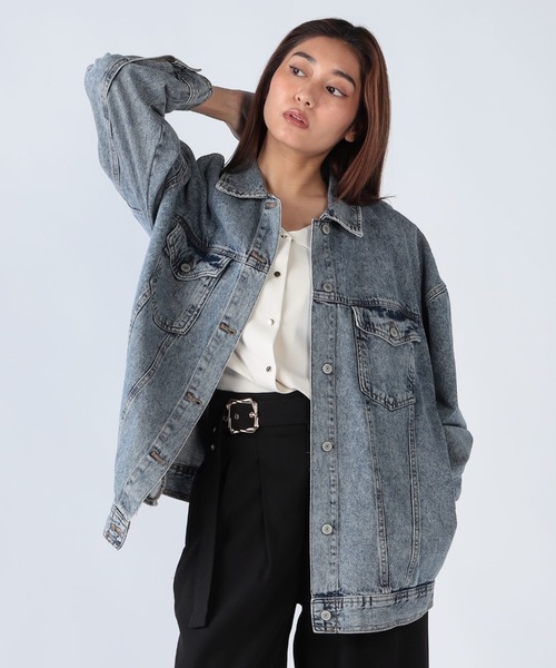 CECIL McBEE（セシルマクビー）の「オーバーサイズデニムジャケット（デニムジャケット・レディース・ブルー/ブラック/ネイビー・MEDIUM/LARGE）」の8枚目の写真