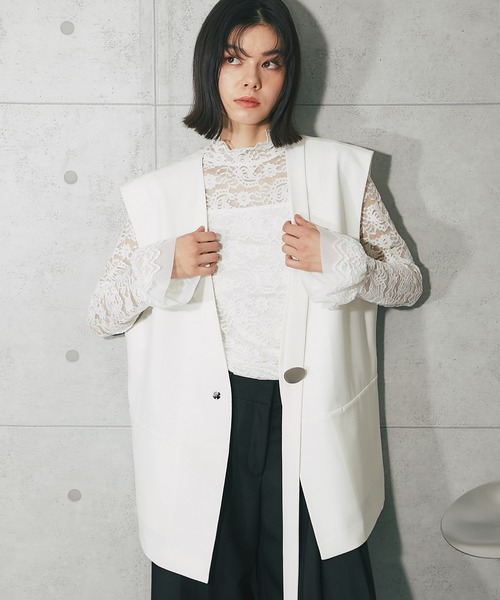 ANOTHER S（アナザーエス）の「フリル袖レースブラウス（Tシャツ/カットソー・レディース・ホワイト/ブラック/アイボリー・FREE）」の20枚目の写真