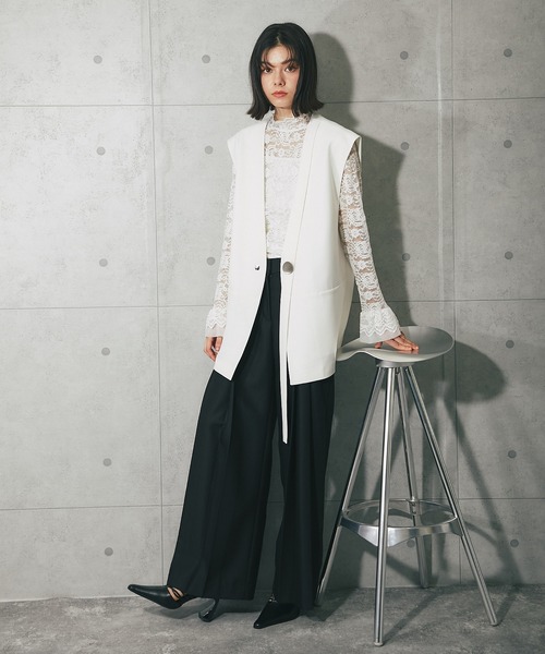 ANOTHER S（アナザーエス）の「フリル袖レースブラウス（Tシャツ/カットソー・レディース・ホワイト/ブラック/アイボリー・FREE）」の12枚目の写真