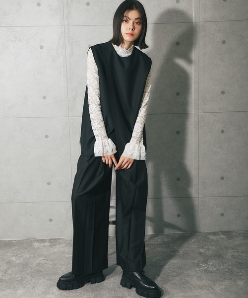 セール】フリル袖レースブラウス（Tシャツ/カットソー）｜ANOTHER S