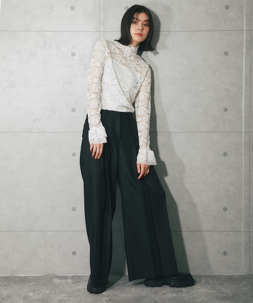 ANOTHER S（アナザーエス）の「フリル袖レースブラウス（Tシャツ/カットソー・レディース・ホワイト/ブラック/アイボリー・FREE）」の13枚目の写真