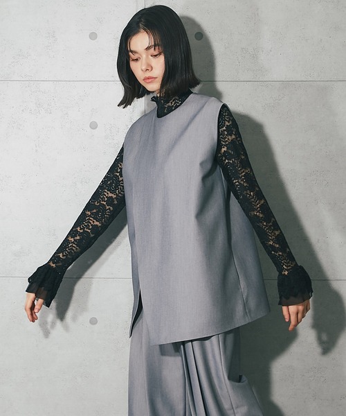 ANOTHER S（アナザーエス）の「フリル袖レースブラウス（Tシャツ/カットソー・レディース・ホワイト/ブラック/アイボリー・FREE）」の8枚目の写真