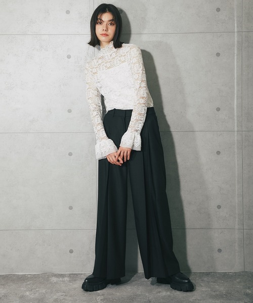 ANOTHER S（アナザーエス）の「フリル袖レースブラウス（Tシャツ/カットソー・レディース・ホワイト/ブラック/アイボリー・FREE）」の14枚目の写真