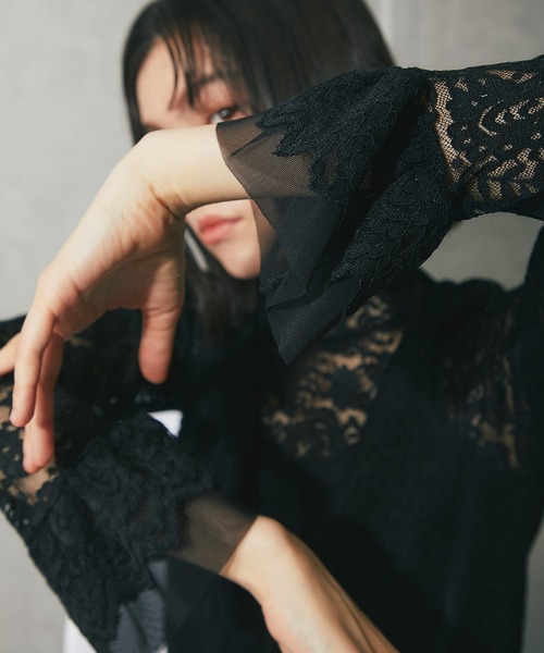 フリル袖レースブラウス（Tシャツ/カットソー）｜ANOTHER S（アナザー