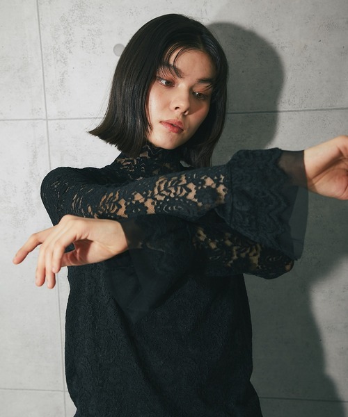 ANOTHER S（アナザーエス）の「フリル袖レースブラウス（Tシャツ/カットソー・レディース・ホワイト/ブラック/アイボリー・FREE）」の11枚目の写真