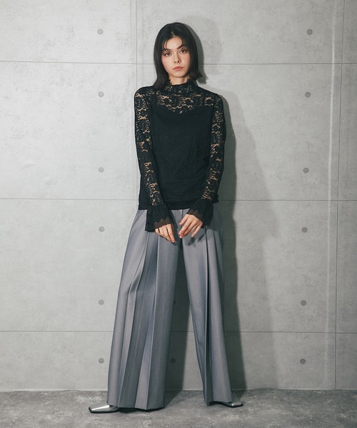 ANOTHER S（アナザーエス）の「フリル袖レースブラウス（Tシャツ/カットソー・レディース・ホワイト/ブラック/アイボリー・FREE）」の6枚目の写真