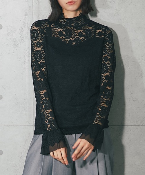 ANOTHER S（アナザーエス）の「フリル袖レースブラウス（Tシャツ/カットソー・レディース・ホワイト/ブラック/アイボリー・FREE）」の10枚目の写真